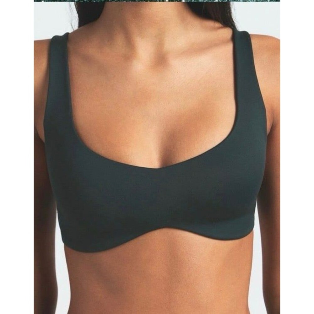 Skims Nike NikeSkims Matte Shaped Bottom Scoop Bra Dark Teal